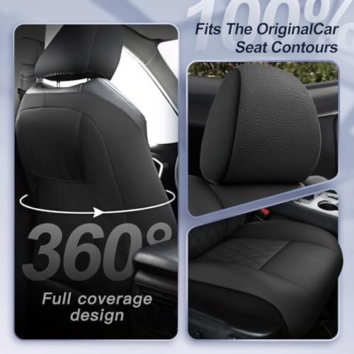 GIANT PANDA Front Faux Leather Seat Covers Custom Fit for Jeep Grand Cherokee WK2 2011-2021 Laredo Limited Overland Altitude Summit (2 Pack-Black) - Image 4