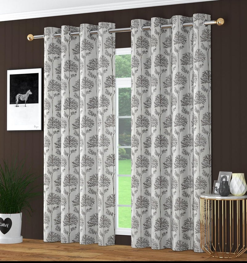 Waco Creation Polyester Carnival Leaf Pattern Digital Printed Curtain for Door 4 X 7 Feet Home and Office Living Room and Kitchen Hall Set of 2 Pc Coffee