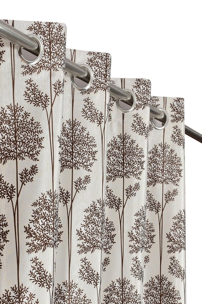 Waco Creation Polyester Carnival Leaf Pattern Digital Printed Curtain for Door 4 X 7 Feet Home and Office Living Room and Kitchen Hall Set of 2 Pc Coffee