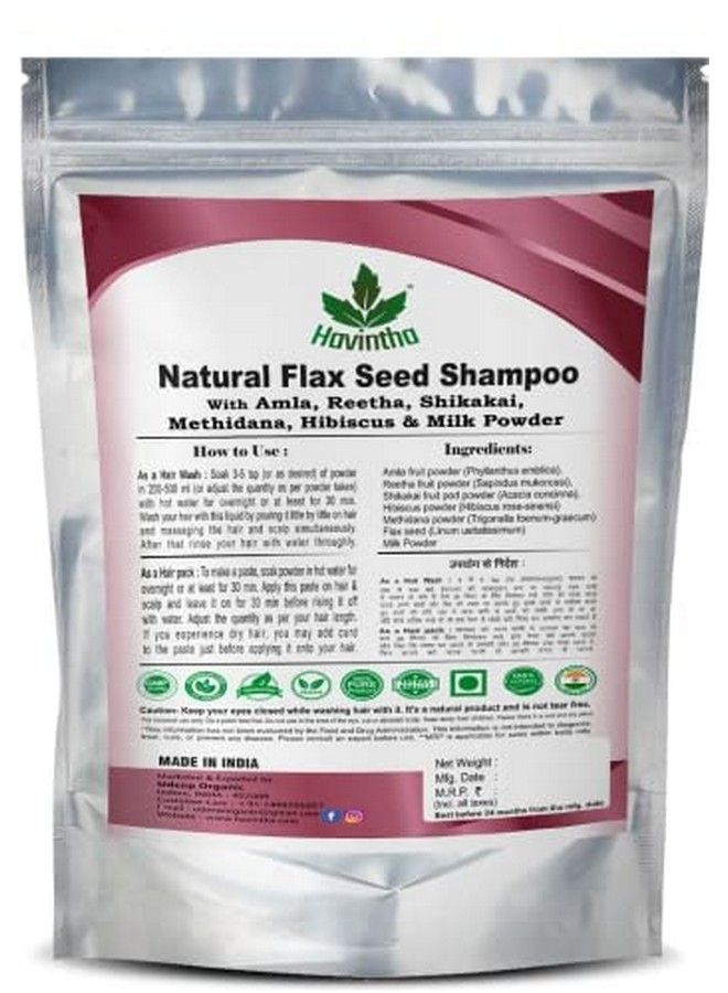 Natural Flaxseed Shampoo With Amla Reetha Shikakai Methidana Hibiscus And Milk Powder For Dry Hair 227Gm (Pack Of 1)