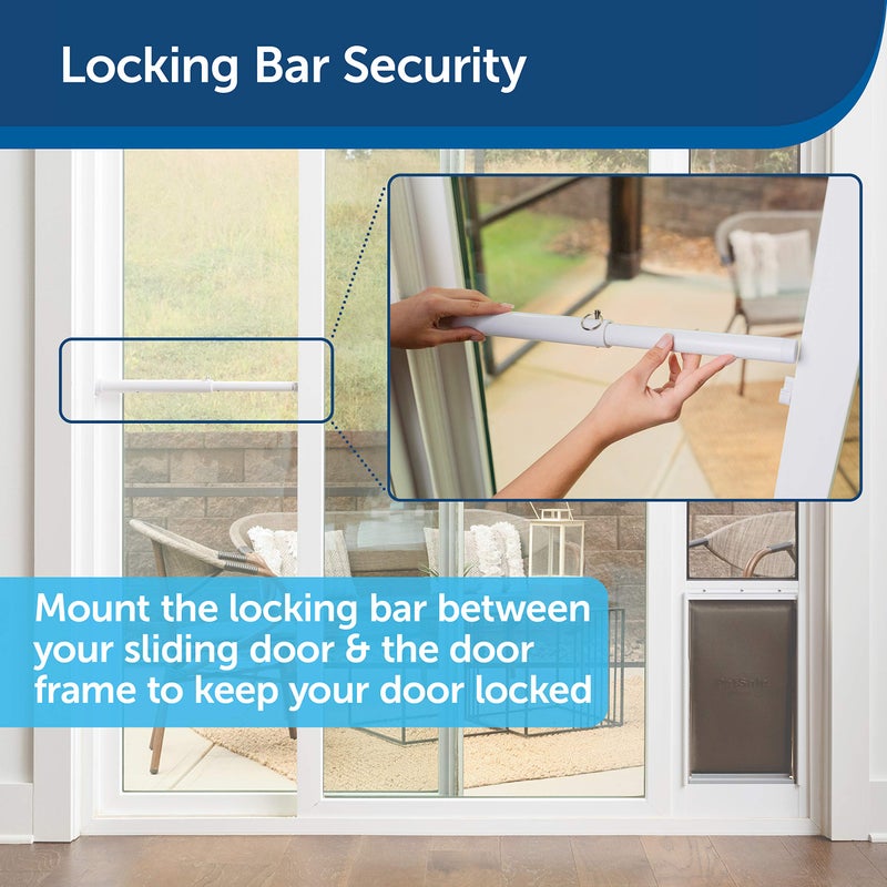 PetSafe Sliding Glass Pet Door Security Bar - Easy to Install - Lock Your Sliding Glass Dog Door - Compatible with PetSafe Sliding Glass Pet Doors - for Sliding Glass Doors up to 72” Wide - Image 2