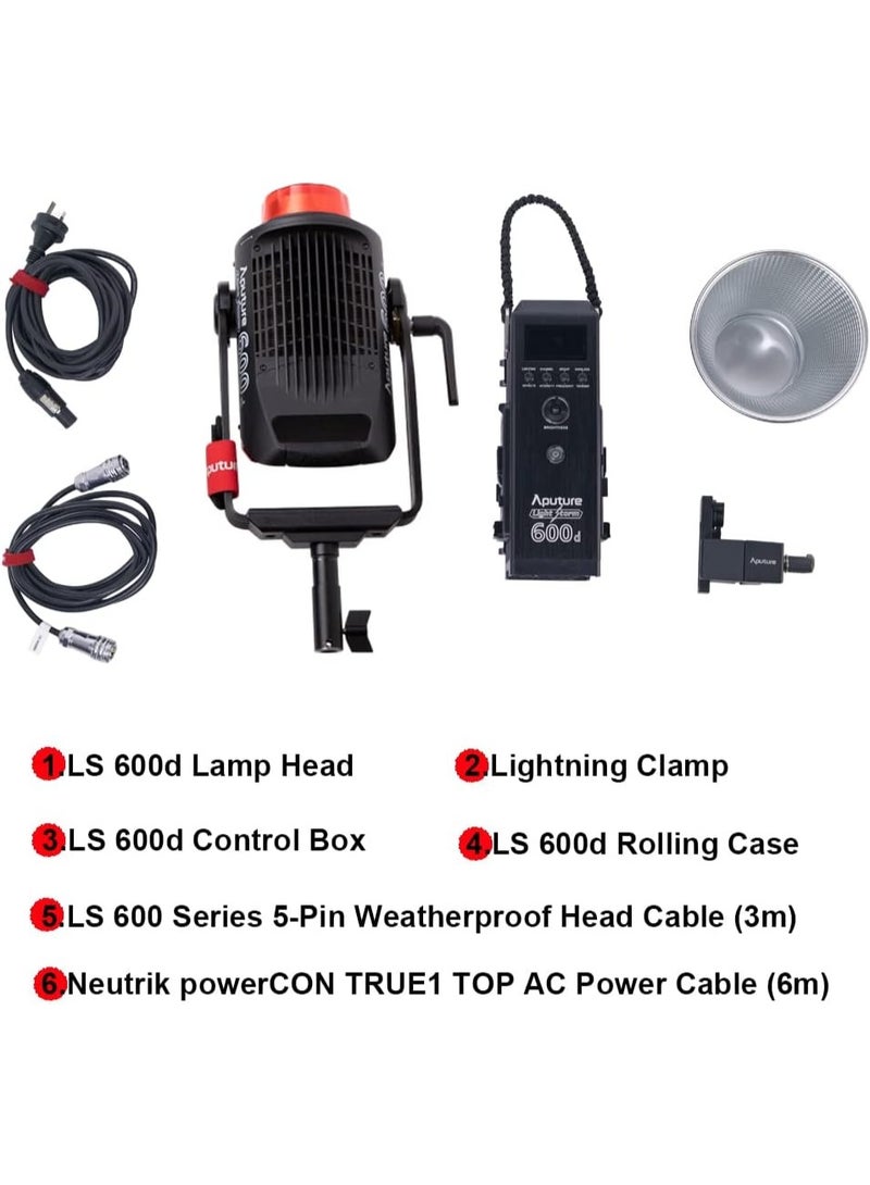 Aputure LS 600d V Mount LED Video Light with High Output Daylight CRI 96 TLCI 96 Bluetooth App Control 8 FX Lighting for YouTube Studio Video Recording Streaming and Content Creation - Image 3