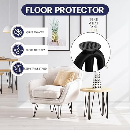 Ventuos Hairpin Table Legs 10 Inch 12 3 Solid Steel Rods 900lbs Load Capacity MidCentury Style for Coffee Table Side Table Night Stand Black 4PCS - Image 5