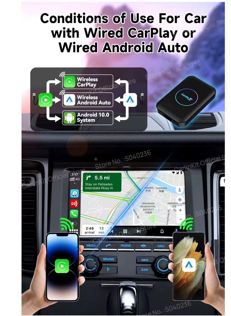 Carlinkit - CarlinKit AIBOX-Lite TBox Adapter, Supports RAM2G+ROM32G Android System/Wireless CarPlay/Wireless Android Autofor Cars with Wired CarPlay/Android Car Wired - Image 1
