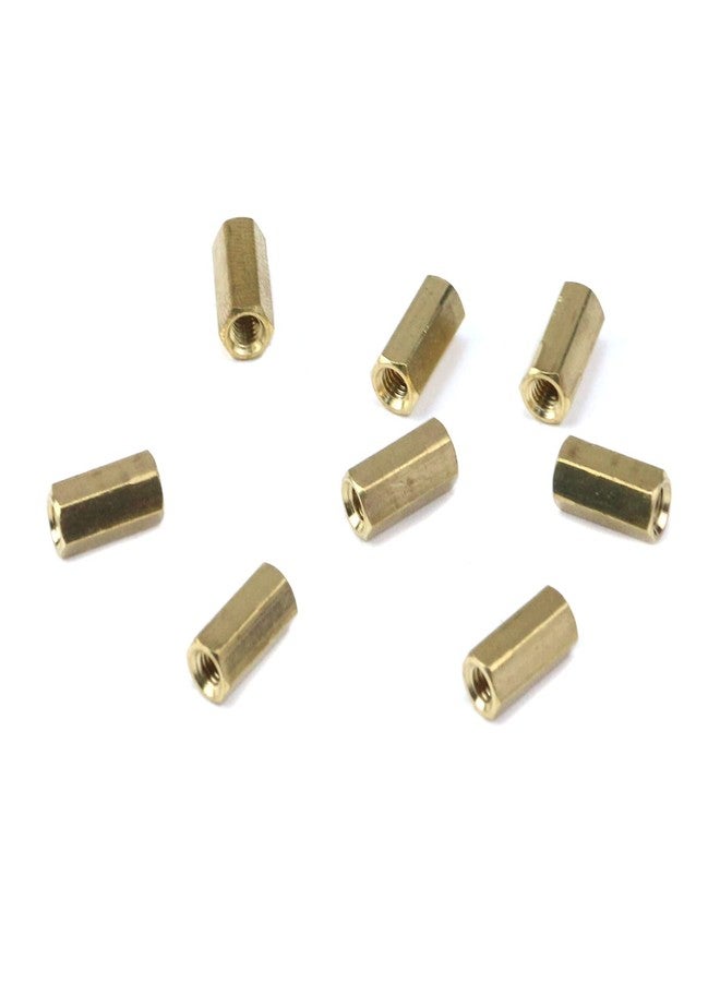 Pastlla 40 Pcs 0.39" x 0.2" M3 Hexagon Nut Brass Copper Standoff Threaded Pillar Female to Female Screw Brass Standoff Spacers, Brass - Image 4