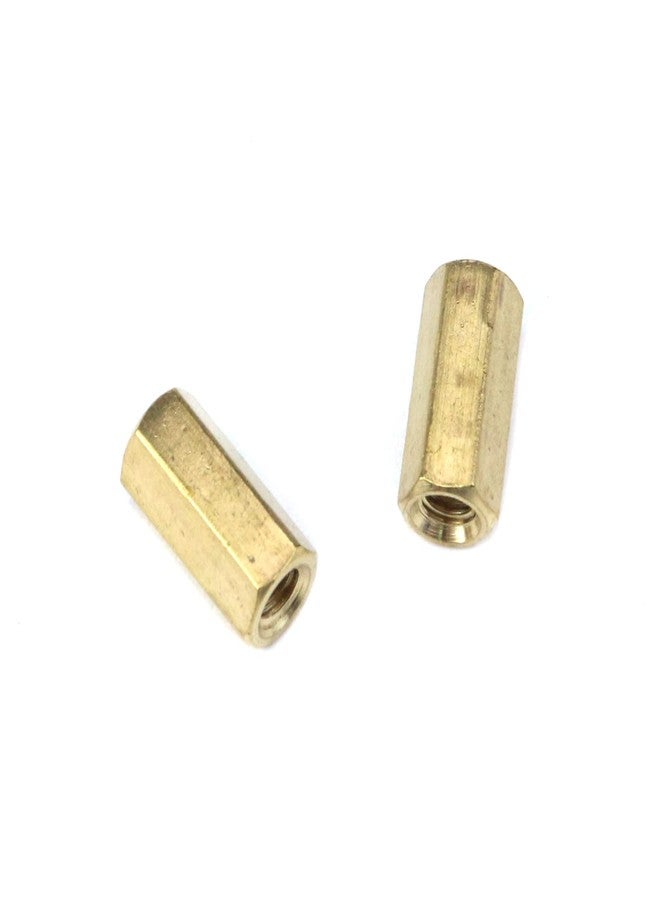 Pastlla 40 Pcs 0.39" x 0.2" M3 Hexagon Nut Brass Copper Standoff Threaded Pillar Female to Female Screw Brass Standoff Spacers, Brass - Image 3