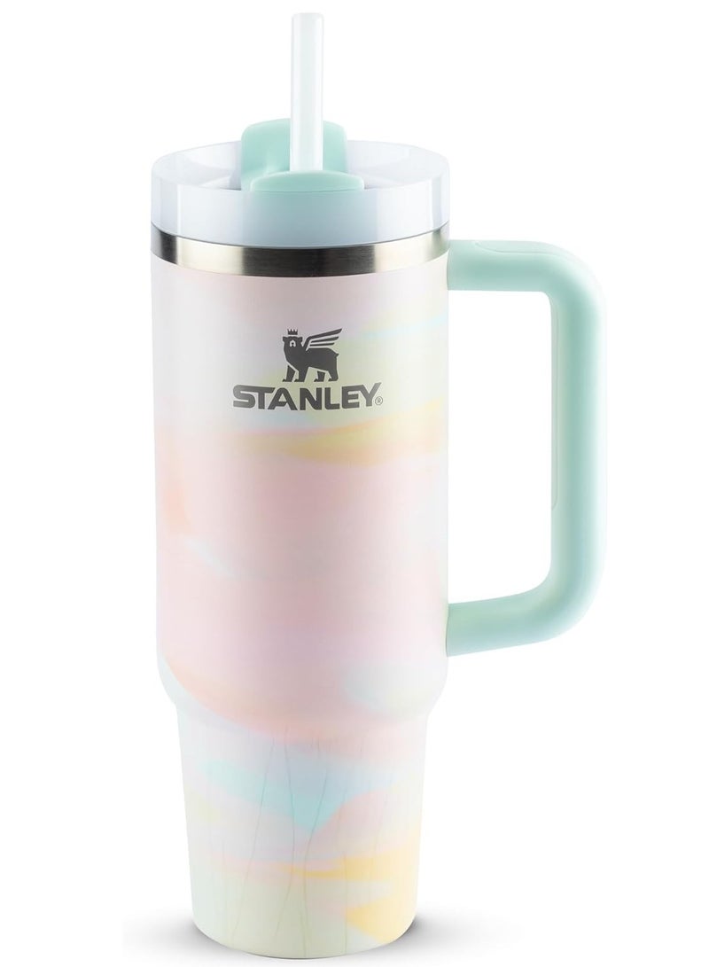 Stanley Quencher H2.0 40oz Vacuum Insulated Tumbler –  Brush Strokes Travel Mug with Reusable Lid and Straw for Water, Coffee, Smoothies, and Iced Tea – Durable, Stylish, and Leakproof - Image 1