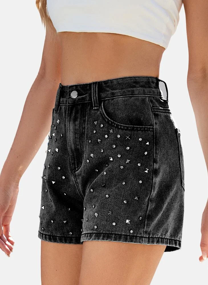 يونيكي Grey Mid Rise Plain Regular Fit Shorts