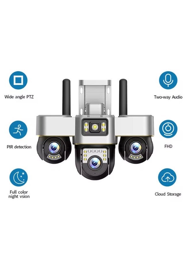 TIGER 4G SIM Triple Lens PTZ Security Camera with AI Motion Detection, Two-Way Audio, Full Color Night Vision, 360° Remote Monitoring, Human Detection, Weather Resistant Outdoor Surveillance Camera - Image 4