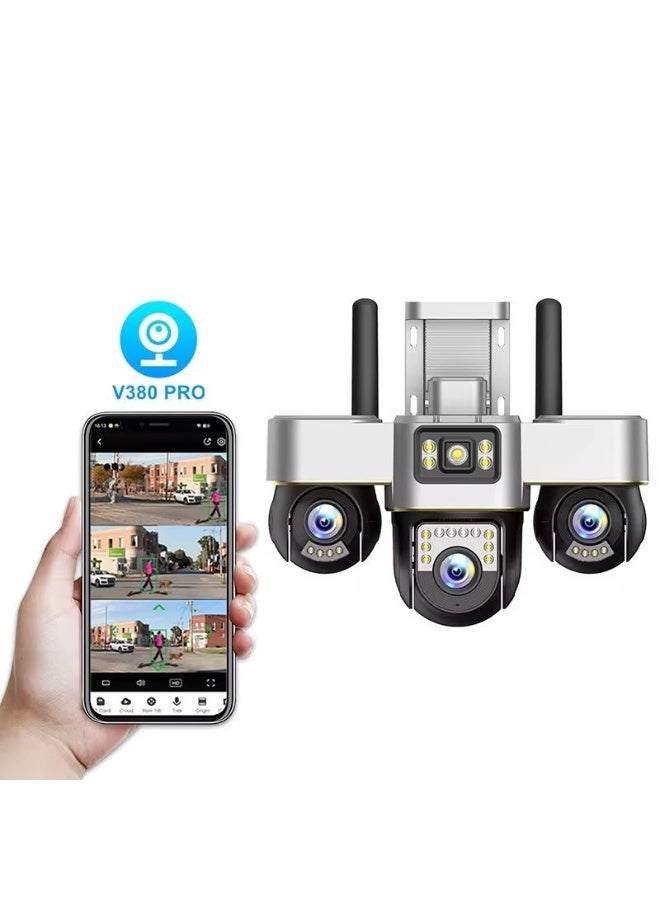 TIGER 4G SIM Triple Lens PTZ Security Camera with AI Motion Detection, Two-Way Audio, Full Color Night Vision, 360° Remote Monitoring, Human Detection, Weather Resistant Outdoor Surveillance Camera - Image 3