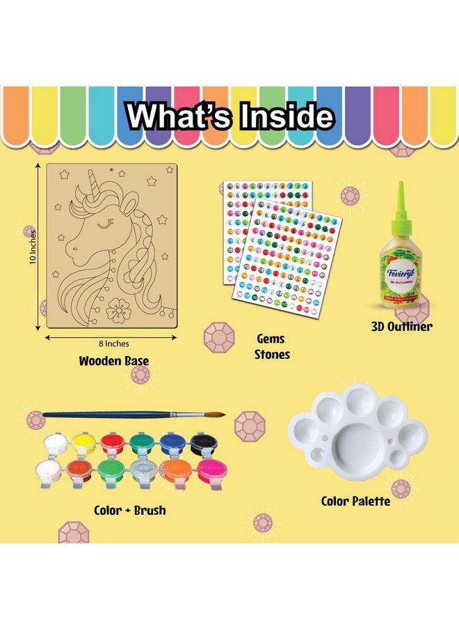 WONDRBOX Diamond Art Kit | Art and Craft Kit for Girls 6-12 | Coloring & Painting Kit | 100+ Gem Stones | Toys for Kids | Birthday Gifts for Girls Age 6 7 8 9 10 11 12 - Image 2
