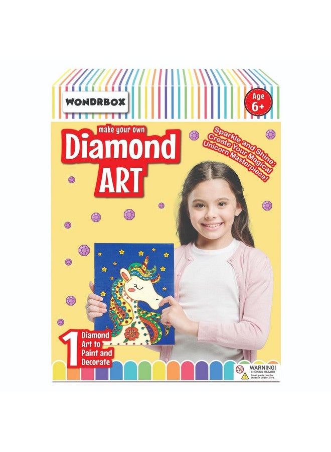 WONDRBOX Diamond Art Kit | Art and Craft Kit for Girls 6-12 | Coloring & Painting Kit | 100+ Gem Stones | Toys for Kids | Birthday Gifts for Girls Age 6 7 8 9 10 11 12 - Image 1