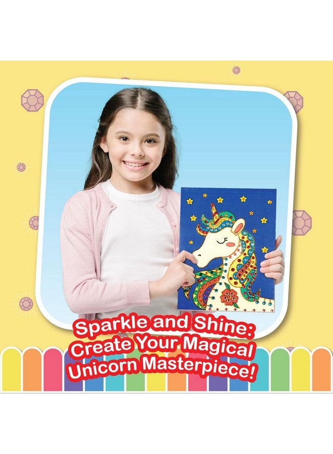 WONDRBOX Diamond Art Kit | Art and Craft Kit for Girls 6-12 | Coloring & Painting Kit | 100+ Gem Stones | Toys for Kids | Birthday Gifts for Girls Age 6 7 8 9 10 11 12 - Image 3