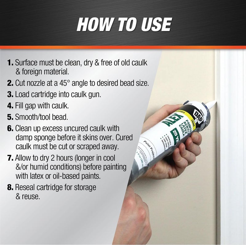 Alex DAP Painter's Acrylic Latex Caulk, White, 10.1 Oz (7079818670) - Image 2