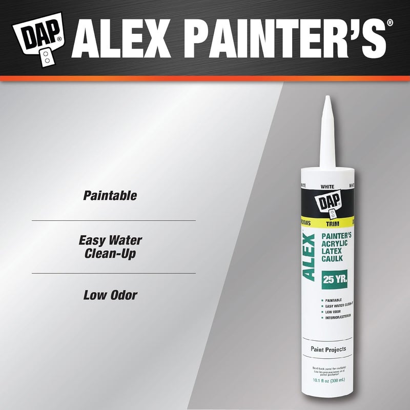 Alex DAP Painter's Acrylic Latex Caulk, White, 10.1 Oz (7079818670) - Image 1