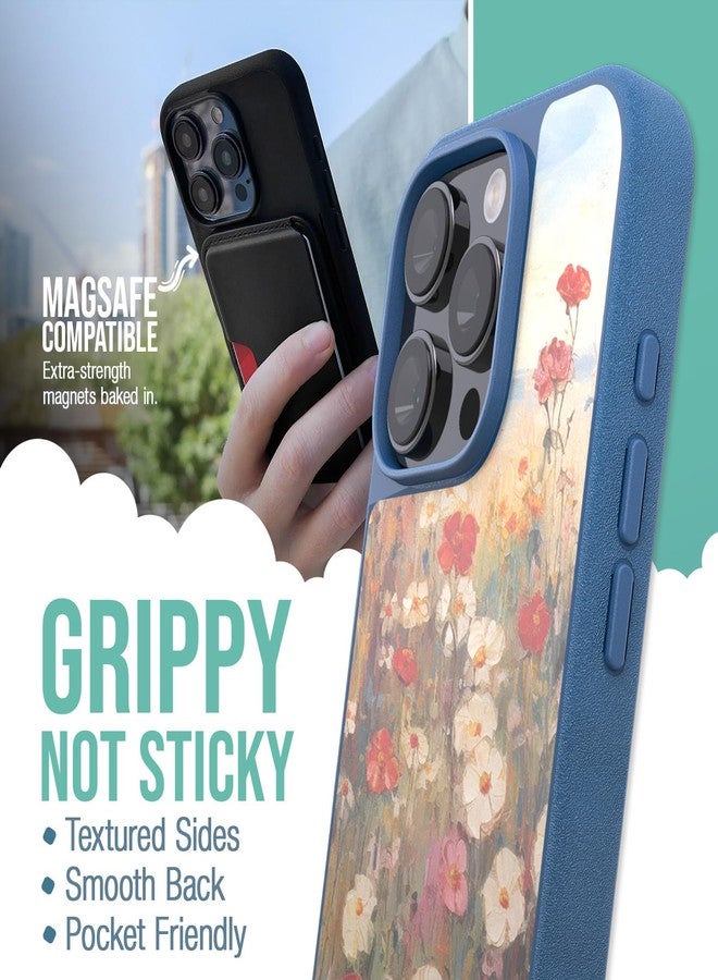 سمارتيش جراب Smartish® المغناطيسي لهاتف iPhone 16 Pro - Gripmunk متوافق مع MagSafe [خفيف الوزن + واقي] غطاء رفيع ورفيع مع بطانة من الألياف الدقيقة لهاتف Apple iPhone 16 Pro - حقول الزهور البرية - Image 2