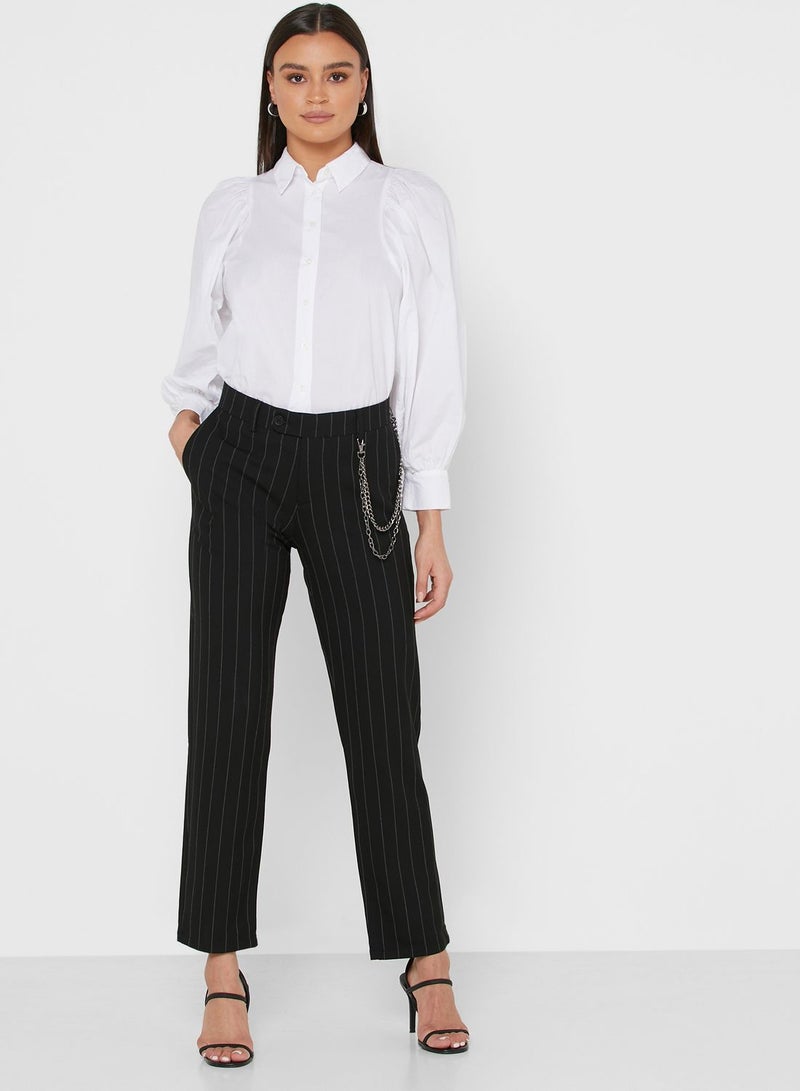 trendyol Striped Slim Fit Chinos - Image 1