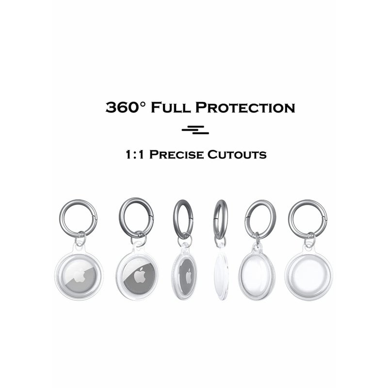 Barakah 4Pcs Soft TPU Case Fit for AirTags, Anti-Scratch Protective Skin Cover with Keychain, Safety Fit for Air Tags Tracking Locator Anti-Lost Tracker Finder Protector - Image 3