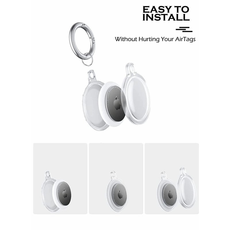 Barakah 4Pcs Soft TPU Case Fit for AirTags, Anti-Scratch Protective Skin Cover with Keychain, Safety Fit for Air Tags Tracking Locator Anti-Lost Tracker Finder Protector - Image 2