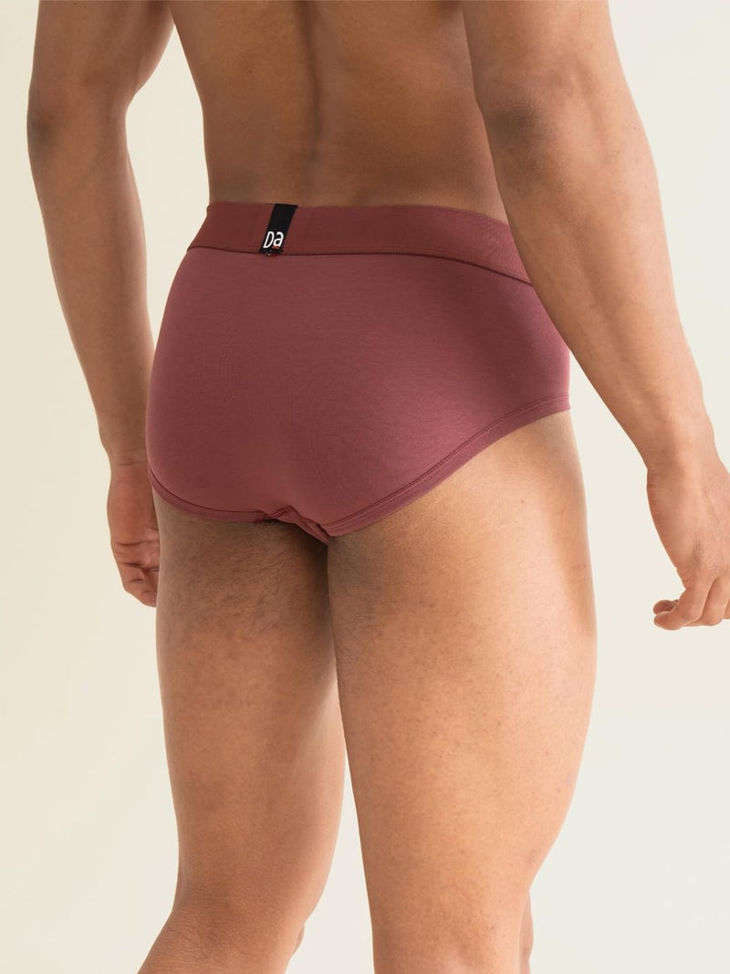 DAMENSCH Men's Deo-Cotton Deodorizing Briefs- Pack of 1- Rusty Red- Small - Image 3
