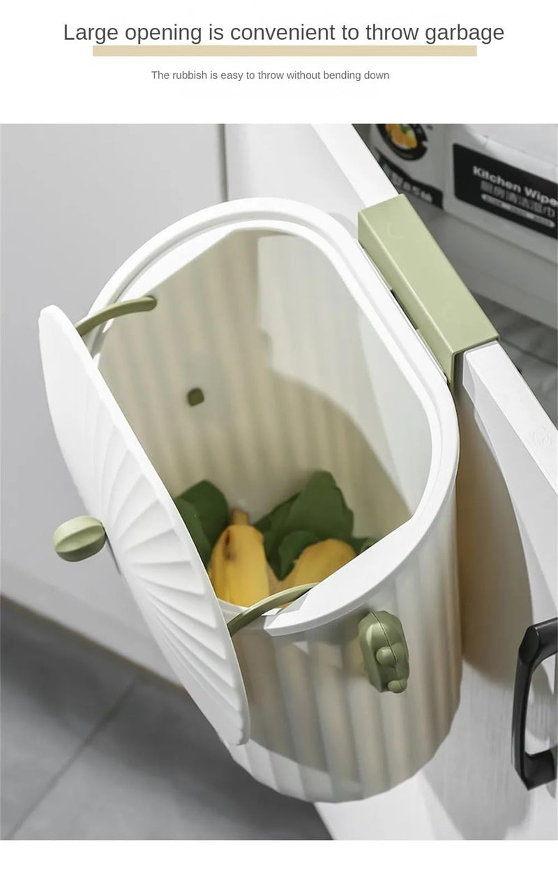 MAPPLE CREATION Kitchen Cabinet Door Hanging Trash Garbage Bin Can Rubbish Container box,small plastic hanging food waste bin collector for kitchen platform,office desk,bedroom - Image 3