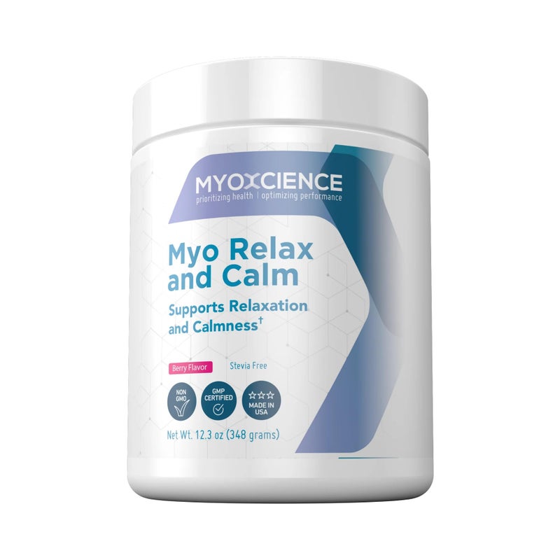 MYOXCIENCE Myo Relax Calm MyoInositol LTheanine Taurine Magnesium GABA Supports Sleep Neurotransmitter Hormone Support Berry Flavor 60 Servings