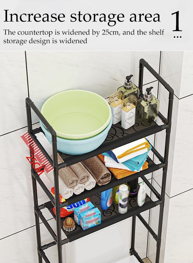 DUNISO 3-Tier Toilet Storage Rack , Multipurpose Bathroom Storage Shelf ,High Capacity,Space Saver, Freestanding Storage Shelf , Suitable for Bathroom, Laundry, Restroom - Image 4
