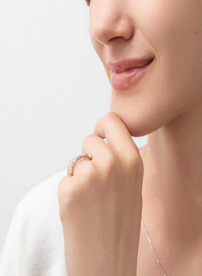 بيركيل طقم خواتم بيريكل من الفضة الإسترلينية بتصميم آرت ديكو، خاتم الأبدية للنساء، زركونيا مكعبة - Image 5