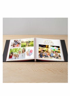 Generic Photo Album Self Adhesive 3x5 4x6 5x7 6x8 8x10 8.5x11 11x10.6 Magnetic Scrapbook Album DIY Length 11x10.6 Inch 40 Pages Linen Cover DIY Photo Album with A Metallic Pen and DIY Accessories (Black)  - Image 2