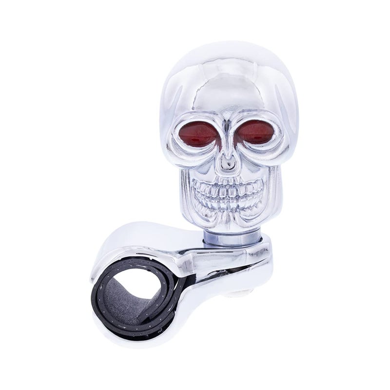 United Pacific Chrome Die Cast Skull Steering Wheel Spinner Suicide Knob/Universal Bracket (70113) - Image 1