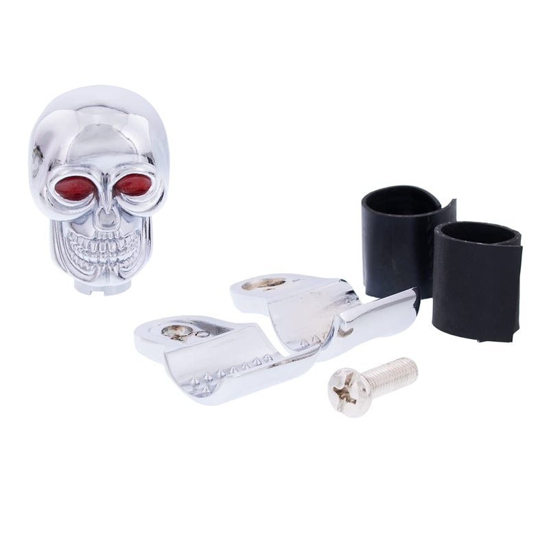 United Pacific Chrome Die Cast Skull Steering Wheel Spinner Suicide Knob/Universal Bracket (70113) - Image 2
