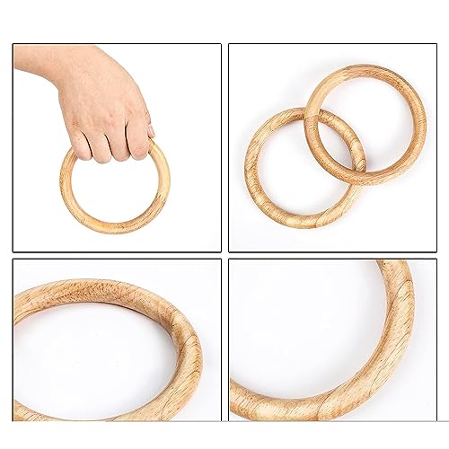 Aakriti Purse Handles Wooden Round Purse Handle Bag Handle Replacements Handbag for Handmade Beach Bag Handbags Purse Handles Macrame Market Bags (ROUND PURSE HANDLE 2PCS) - Image 5