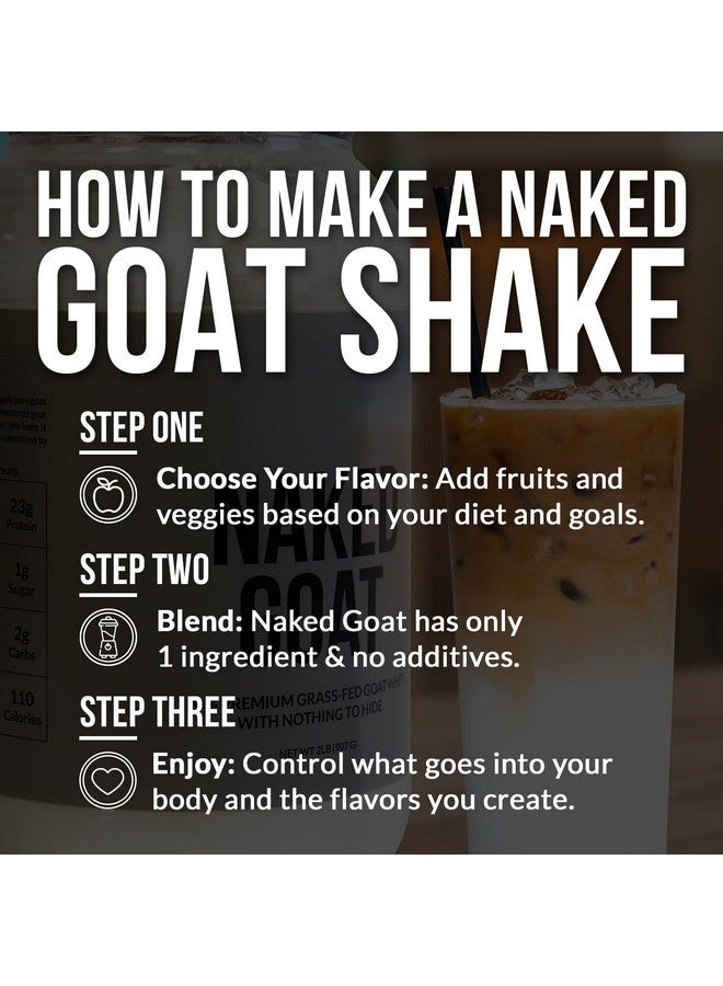 NAKED nutrition Naked Goat - Pasture Fed Goat Whey Protein Powder from Small-Herd Wisconsin Dairies, 2Lb Bulk, GMO Free, Soy Free. Easy to Digest - All Natural - 23 Grams of Protein - 30 Servings - Image 3