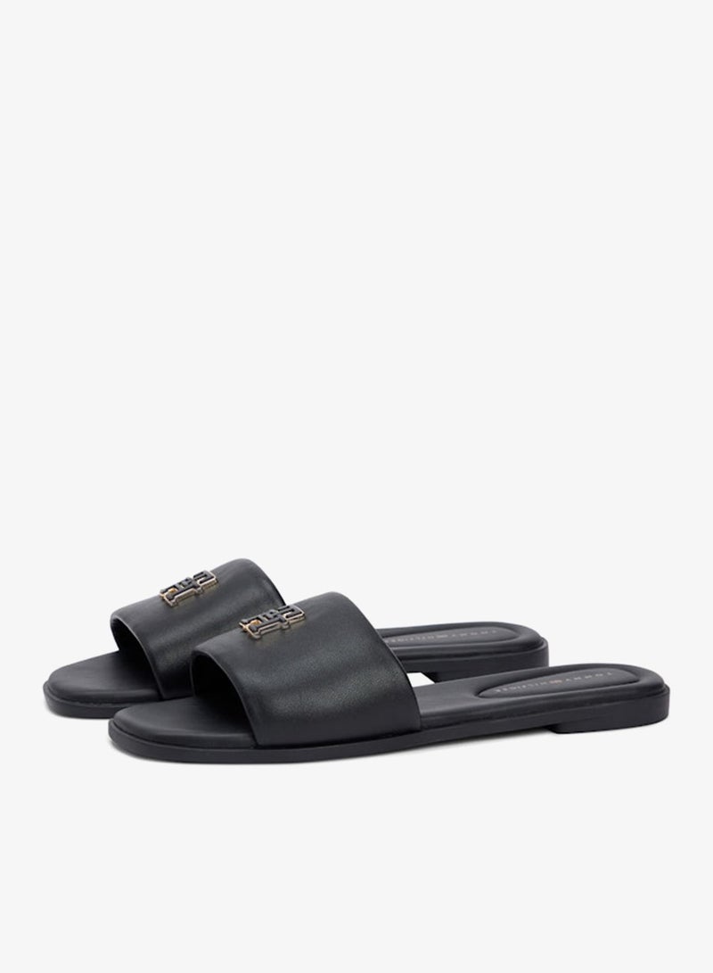 TOMMY HILFIGER Leather TH Monogram Strap Mules - Image 4