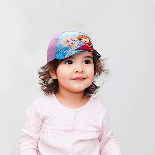 Disney Frozen Kids Baseball Cap, Adjustable Hat for Girls, Age 4-7 Years, Elsa and Anna Purple - Image 4