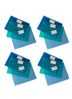 12-Piece Clear Document Bag Set Multicolour