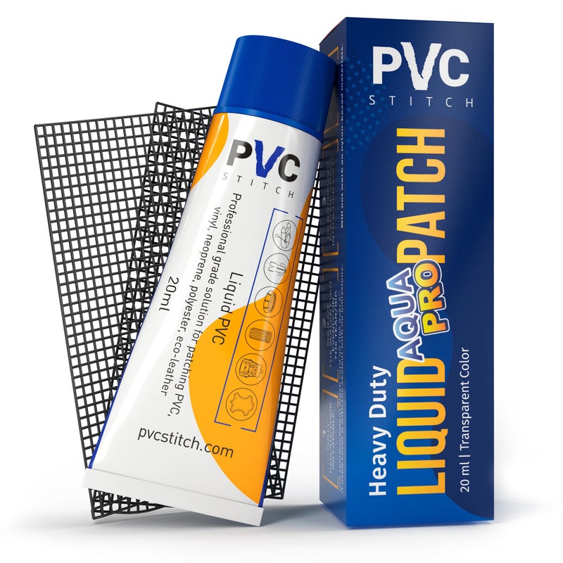 PVC Stitch طقم إصلاح سائل أكوا برو المقاوم للماء للقوارب القابلة للنفخ من PVC، والزوارق، وISUPs، وألواح التجديف، وحمامات السباحة فوق الأرض، وحمامات المياه الساخنة، والمعدات تحت الماء (ختم + حبل) - Image 1