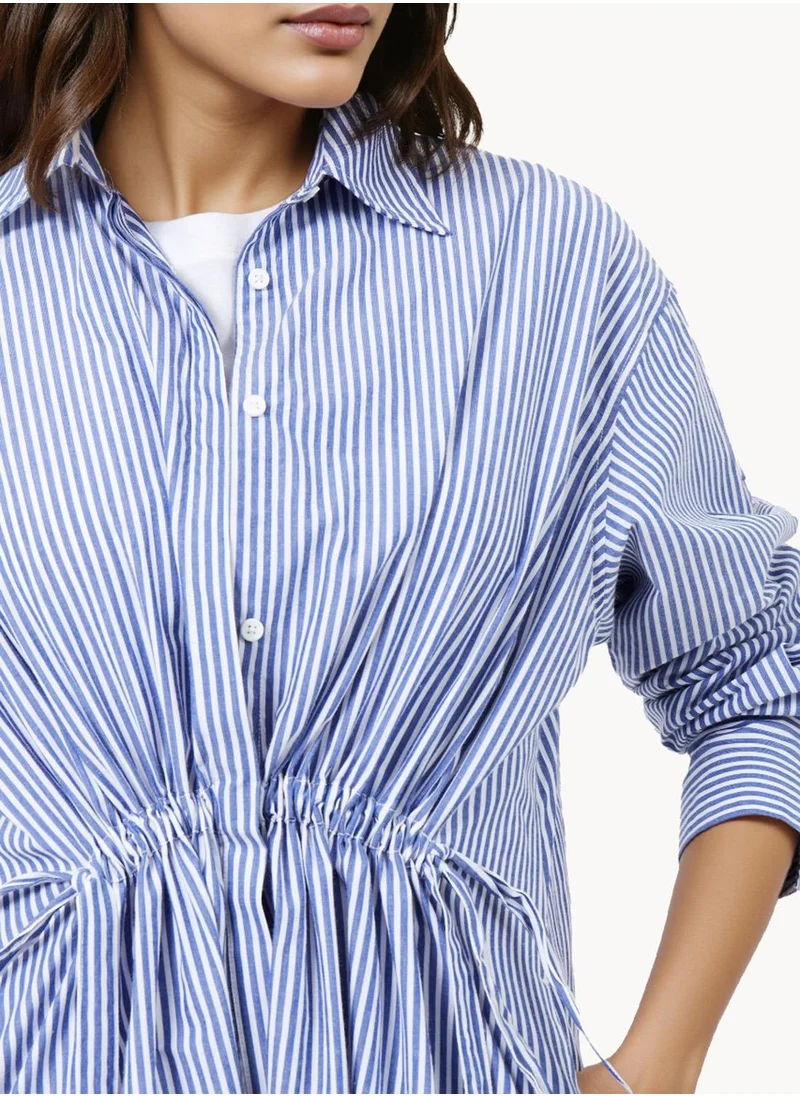 French Connection Long Sleeve Striped Shirt Dress