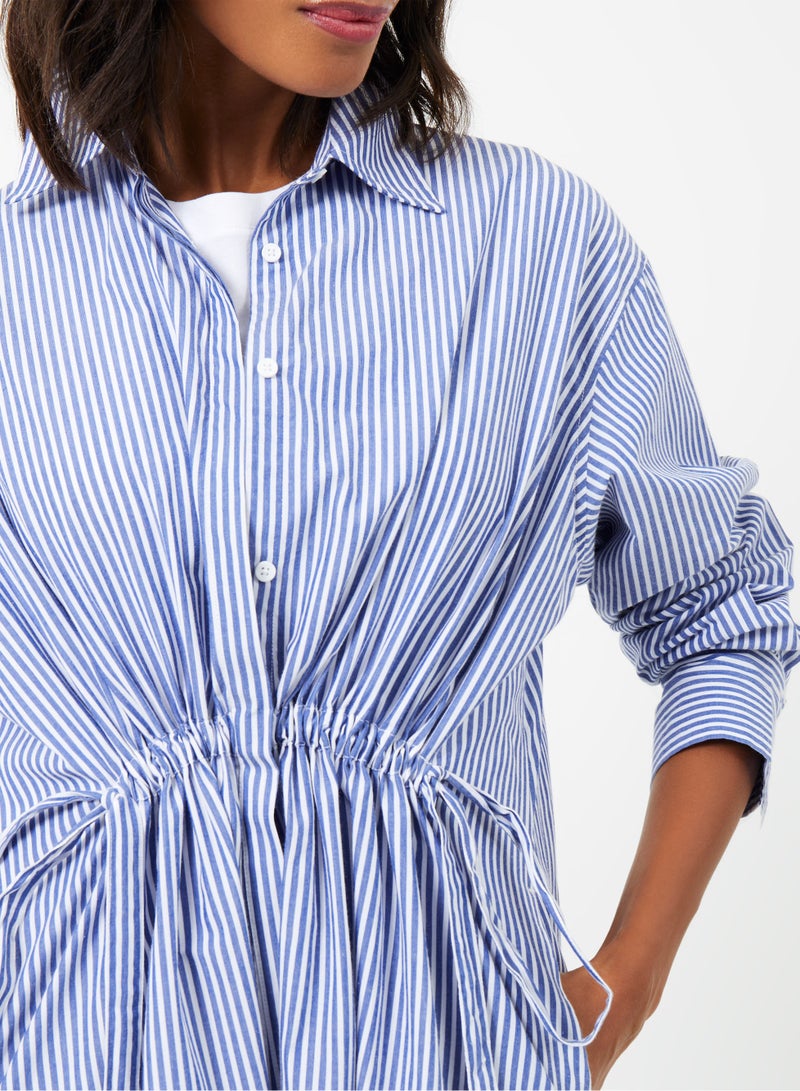 French Connection Rhodes Stripe Poplin Shirt Dress - Image 4
