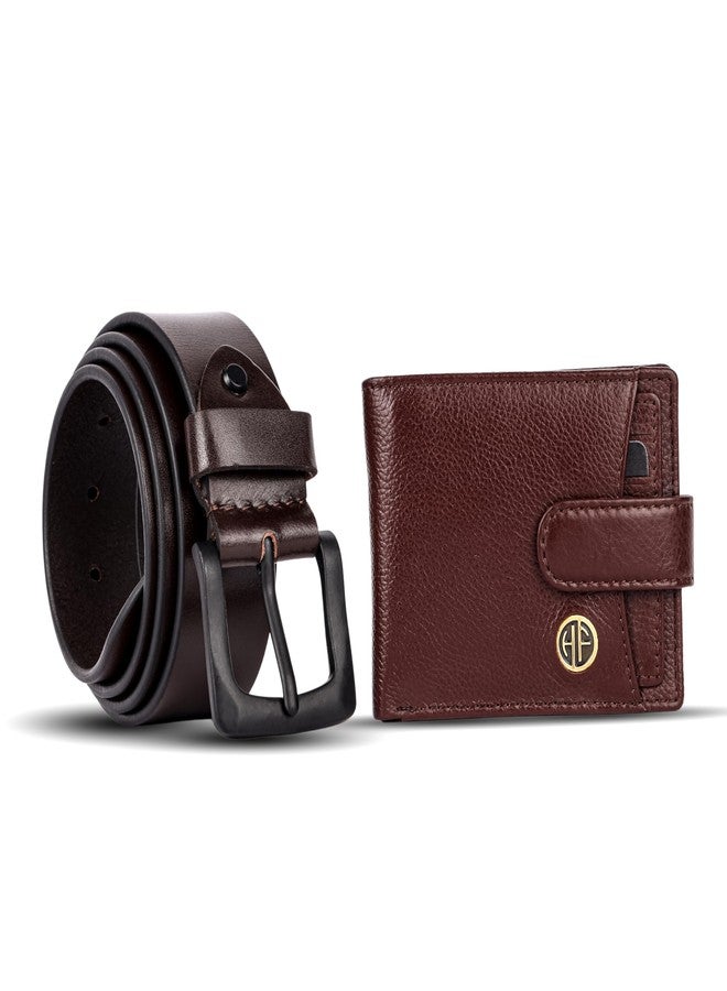 HAMMONDS FLYCATCHER Men's Genuine Leather Belt Wallet Combo - Valentine's Gift for Boyfriend and Husband - Birthday Gift for Boyfriend Unique - Leather Wallet & Belt Combo-Brown - Image 2