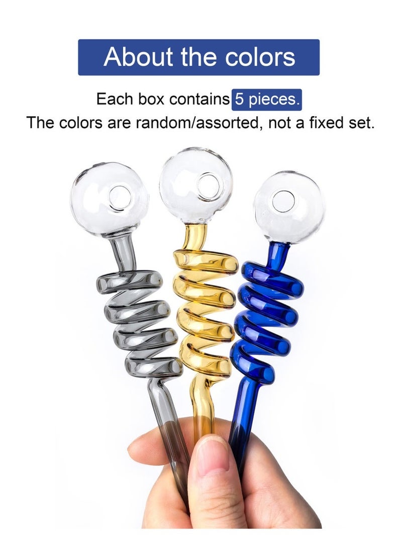 شاو تشن 5pcs قسط مقاومة للحرارة الزجاج القش عالية بوروسيليكات ماتيريا للاستخدام طويل الأمد (لون عشوائي) - Image 5