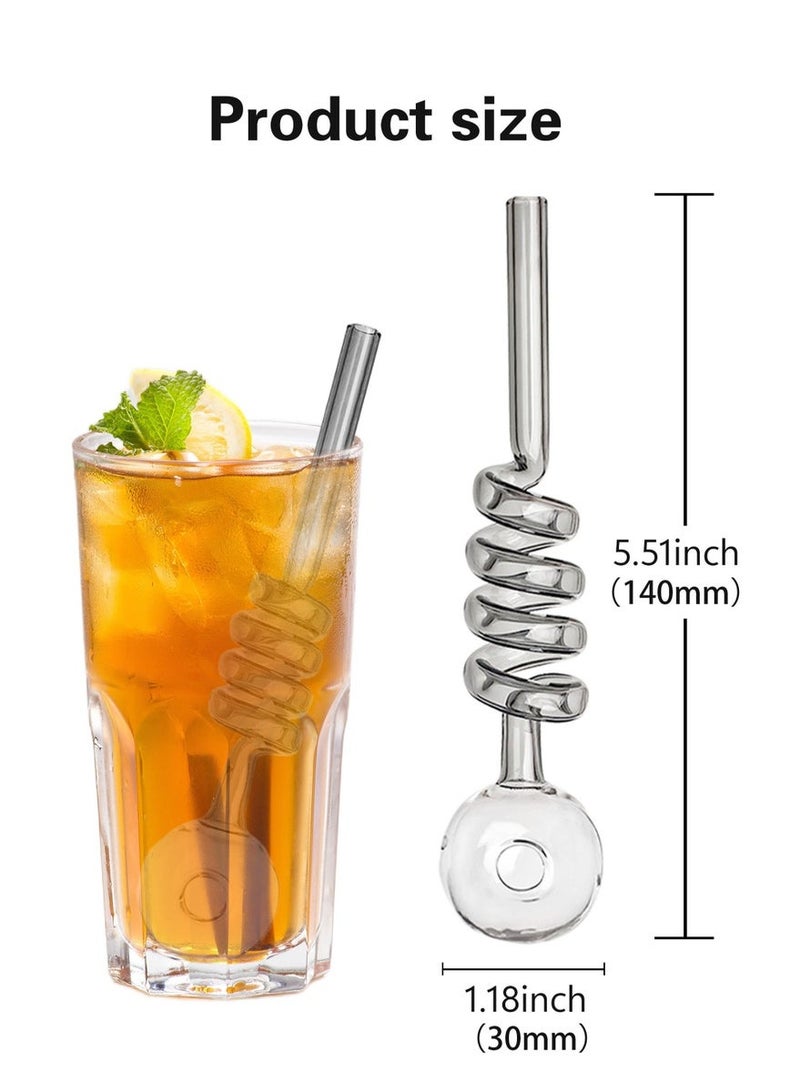 شاو تشن 5pcs قسط مقاومة للحرارة الزجاج القش عالية بوروسيليكات ماتيريا للاستخدام طويل الأمد (لون عشوائي) - Image 3