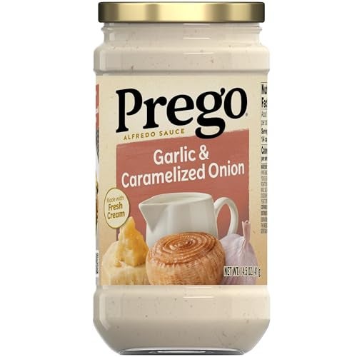 Prego Garlic and Caramelized Onion Alfredo Pasta Sauce, 14.5 oz Jar - Image 1