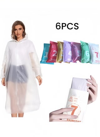 6 pieces of setting a one -time transparent raincoat, a PVC raincoat for men and women, a portable raincoat (random color) - pzsku/ZA2D2EAB517C774B9FEC4Z/45/1750029617/def73711-7cd7-4e1f-9f02-dc233e7fb61c