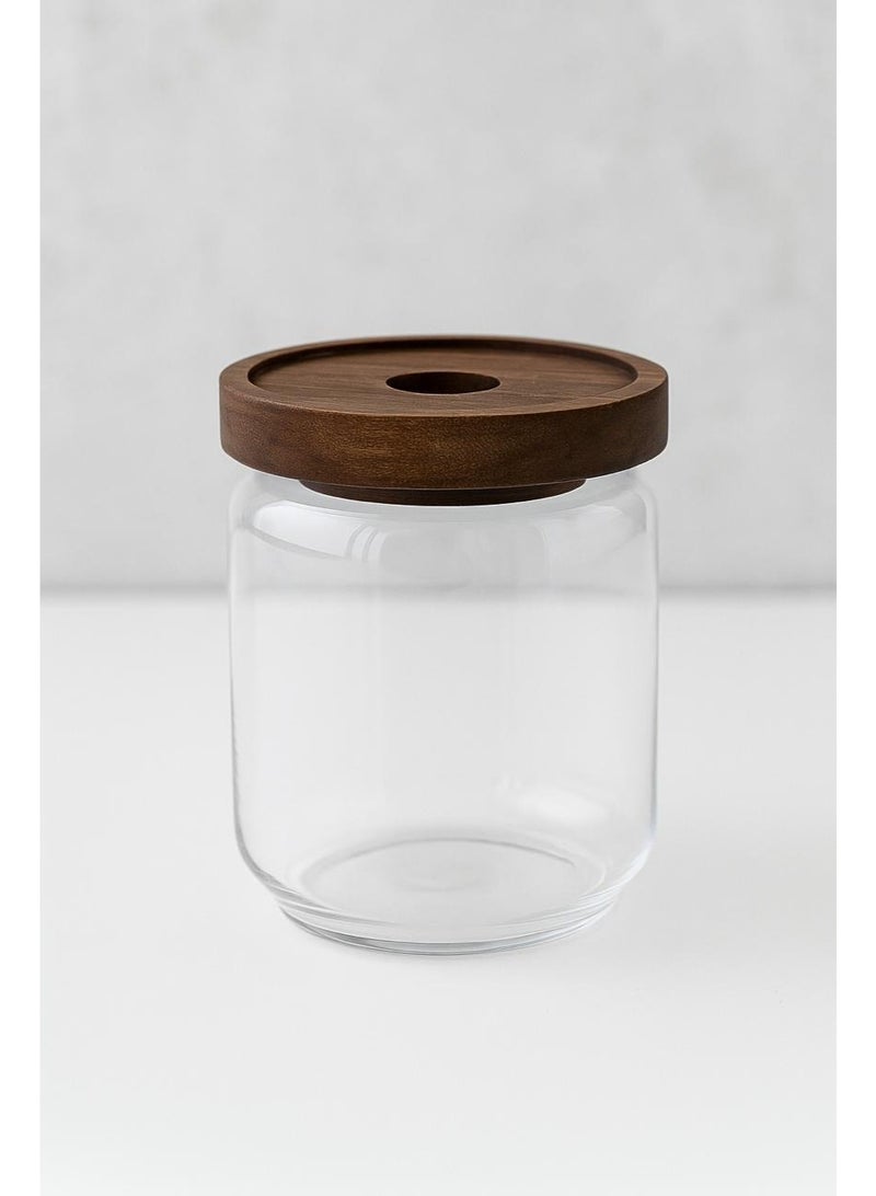 Glass jar with tightly wooden lid suitable for all uses with unique and practical design - Image 2