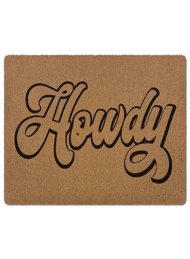 XLDLIOO Howdy Western Cowgirl Door Mat, Funny Welcome Front Door Mat Indoor Outdoor Entrance for Cowgirls Girly Room, Retro Abstract Artificial Coir Doormat Rugs for Dorm Bathroom Entry Decor 30x17in - Image 1