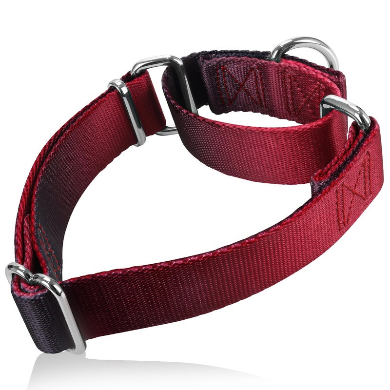 Axdvk Martingale Dog Collar Colorful Gradient Fashionable - Anti-Escape Soft Durable Pets Collar for Walking Training Outdoor Daily Use -Medium, Burgundy - Image 1