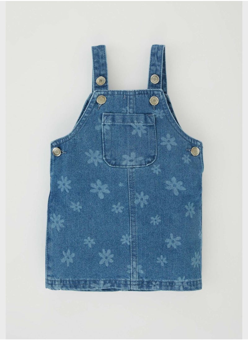 DeFacto Kids Floral Print Denim Midi Dress  - Image 1