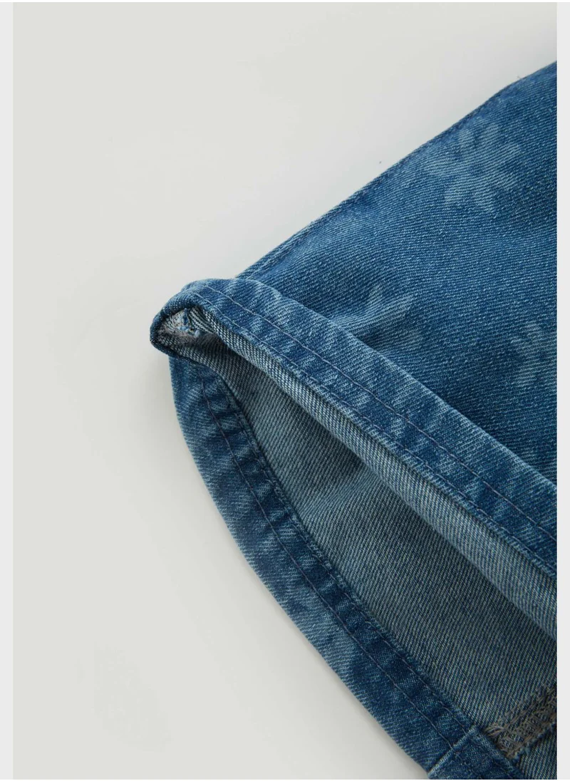 DeFacto Floral Denim Dress