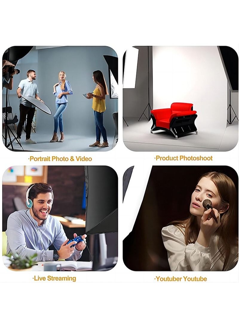 Glanfen - Photography SoftBox Lighting Kit with 2 Pcs 105W White Bulb and SoftBox, Carry Bag for Portrait Product Shooting - Image 1